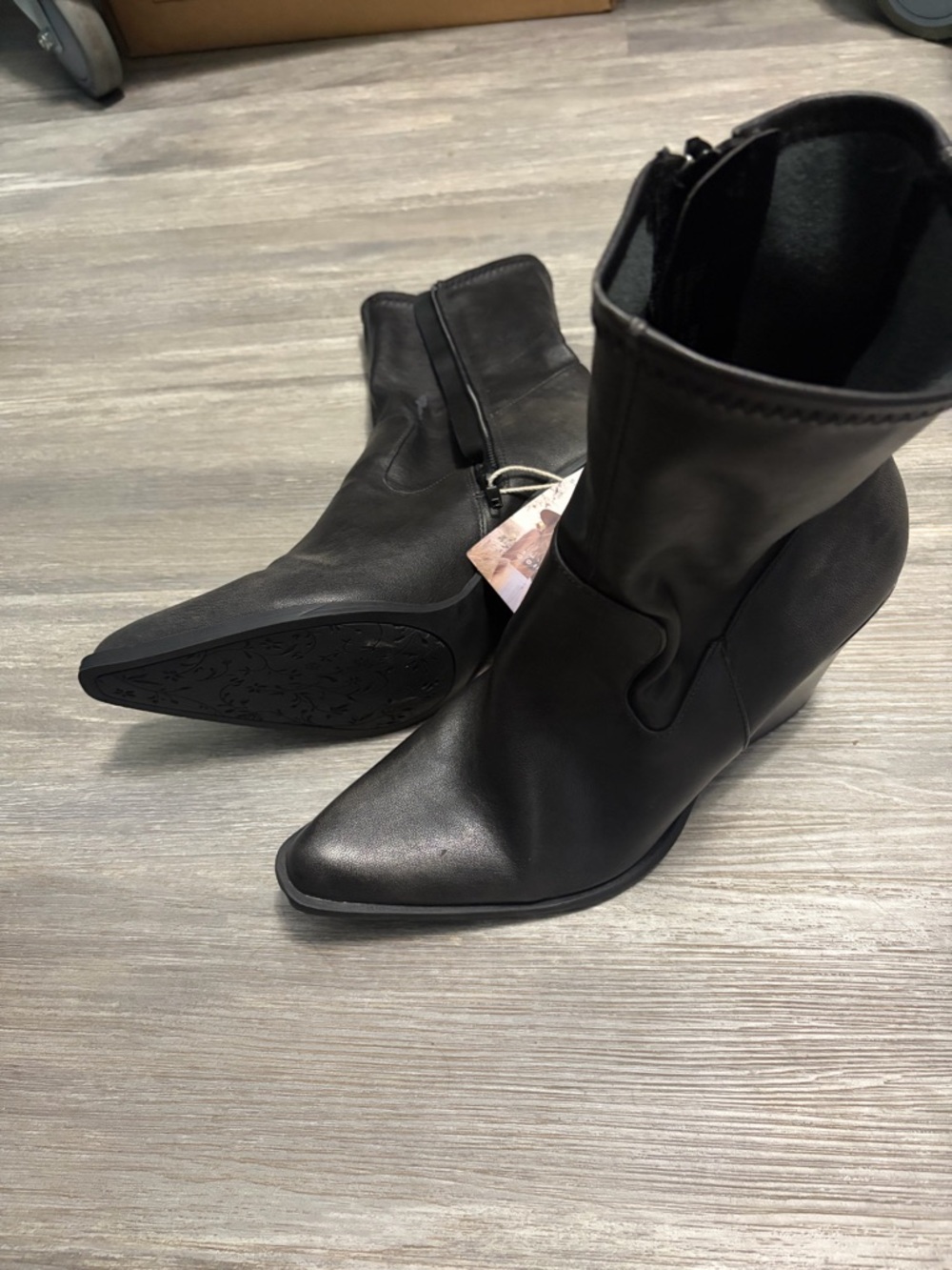 Sincerly Jules Black Pointed Toe Mid-Calf Heeled Boots